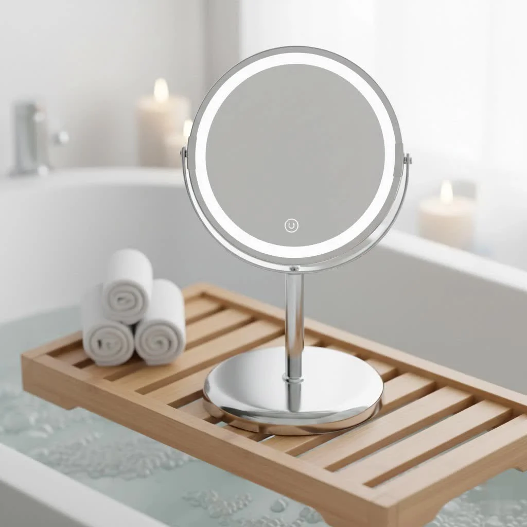 Modern makeup vanity without a mirror